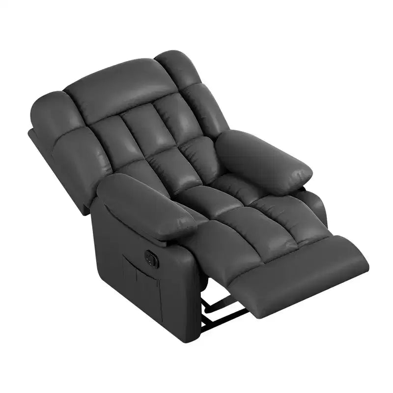 Fauteuil inclinable ergonomique avec inclinaison et repose-pieds réglables – Noir