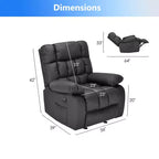 Fauteuil inclinable ergonomique avec inclinaison et repose-pieds réglables – Noir