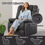 Fauteuil inclinable ergonomique avec inclinaison et repose-pieds réglables – Noir