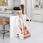 Marchepied pour enfants avec poignées, marchepied réglable à 3 niveaux pour tout-petits avec design antidérapant, marchepied en plastique pour salle de bain, lavabo