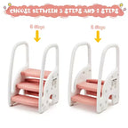 Marchepied pour enfants avec poignées, marchepied réglable à 3 niveaux pour tout-petits avec design antidérapant, marchepied en plastique pour salle de bain, lavabo