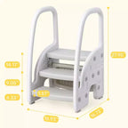 Marchepied pour enfants avec poignées, marchepied réglable à 3 niveaux pour tout-petits avec design antidérapant, marchepied en plastique pour salle de bain, lavabo