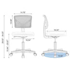 Chaise de bureau à roulettes ergonomique et moderne en maille à dossier bas