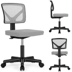 Chaise de bureau à roulettes ergonomique et moderne en maille à dossier bas