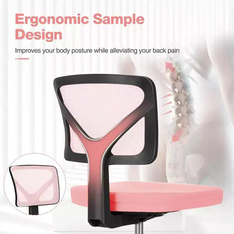 Chaise de bureau à roulettes ergonomique et moderne en maille à dossier bas