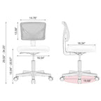 Chaise de bureau à roulettes ergonomique et moderne en maille à dossier bas