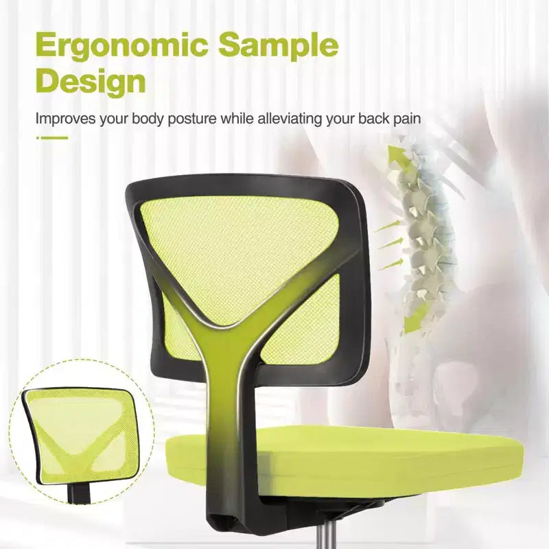 Chaise de bureau à roulettes ergonomique et moderne en maille à dossier bas