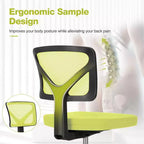 Chaise de bureau à roulettes ergonomique et moderne en maille à dossier bas