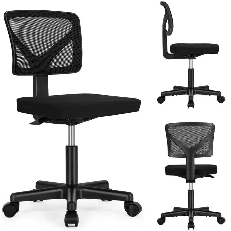 Chaise de bureau à roulettes ergonomique et moderne en maille à dossier bas