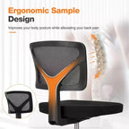 Chaise de bureau à roulettes ergonomique et moderne en maille à dossier bas