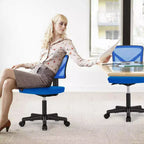 Chaise de bureau à roulettes ergonomique et moderne en maille à dossier bas