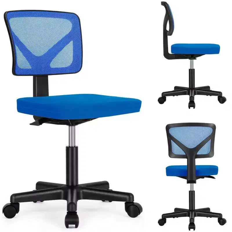 Chaise de bureau à roulettes ergonomique et moderne en maille à dossier bas