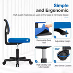Chaise de bureau à roulettes ergonomique et moderne en maille à dossier bas