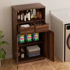 Meuble de Rangement Autoportant pour Salle de Bain avec Portes, Tiroirs et Étagère Réglable