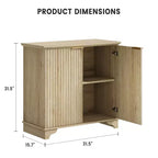 Meuble de rangement de ferme avec portes cannelées, buffet de bar à café, étagères réglables, pour salle à manger, salon.