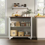 Meuble de rangement de ferme avec portes cannelées, buffet de bar à café, étagères réglables, pour salle à manger, salon.