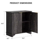 Meuble de rangement de ferme avec portes cannelées, buffet de bar à café, étagères réglables, pour salle à manger, salon.