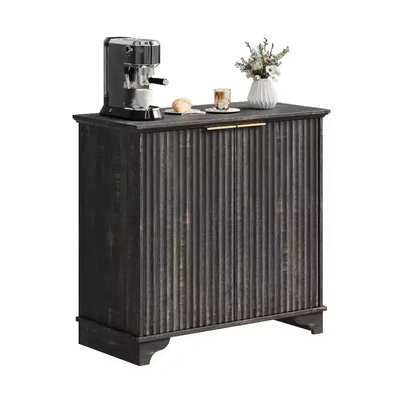 Farmhouse Storage with Fluted Doors Coffee Bar Cabinet , Adjustable Shelves, for , Dining Room, Living Room .t