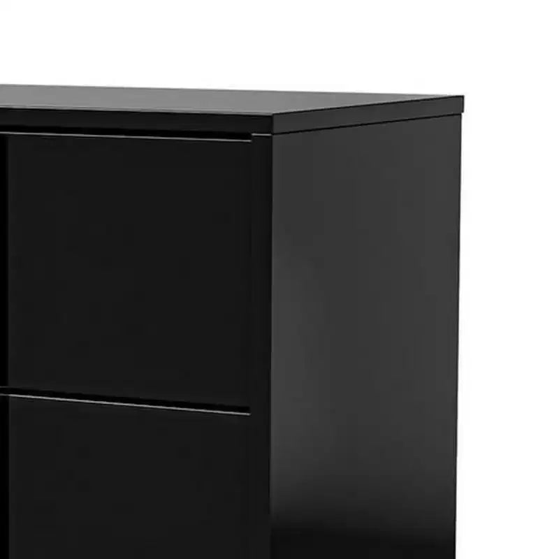 Table de chevet de 60 cm avec 2 tiroirs – Finition UV noir piano