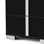 Table de chevet de 60 cm avec 2 tiroirs – Finition UV noir piano