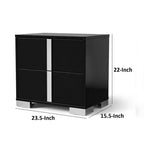 Table de chevet de 60 cm avec 2 tiroirs – Finition UV noir piano