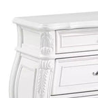 Table de chevet 3 tiroirs en bois massif blanc 31 po avec poignées en métal