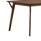 Table à manger rectangulaire 59 po en bois massif avec pieds inclinés – Brun