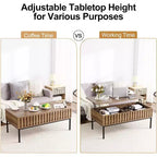 Table basse ronde avec deux tiroirs Table basse circulaire avec rangement Table basse de style ferme