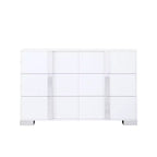 Commode moderne à 6 tiroirs avec poignées miroir et dispositif anti-basculement