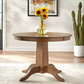 Table à manger ronde de 42 po de style campagnard – Fini noyer, 4 places