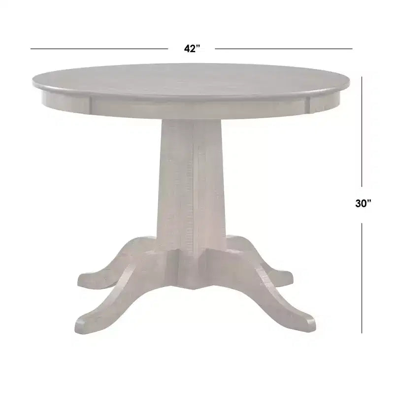 Table à manger ronde de 42 po de style campagnard – Fini noyer, 4 places