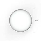 Table d'appoint ronde – Structure en acier, plateau en plastique blanc, finition marron