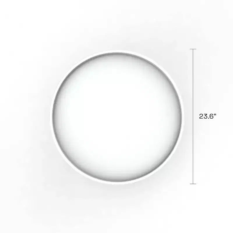 Table d'appoint ronde – Structure en acier, plateau en plastique blanc, finition marron