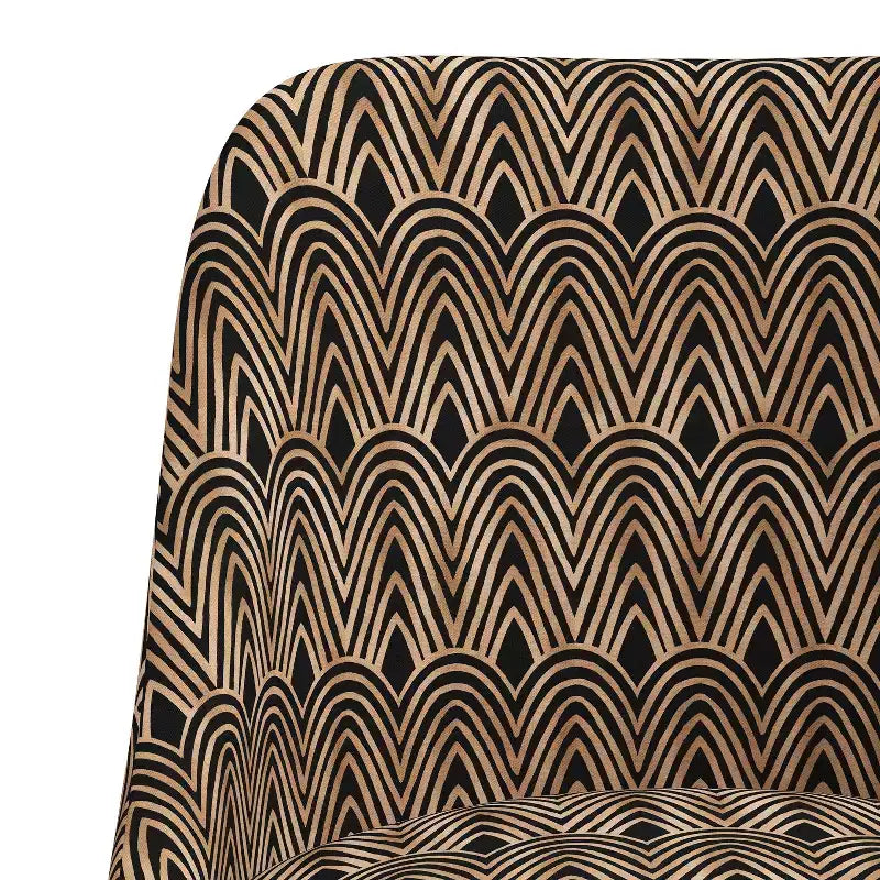 Tabouret de bar rembourré à dossier arrondi en tissu à motifs