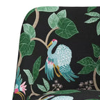 Tabouret de bar rembourré à dossier arrondi en tissu à motifs