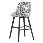 Tabouret de bar rembourré à dossier arrondi en tissu à motifs