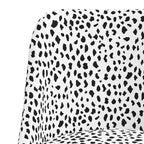Tabouret de bar rembourré à dossier arrondi en tissu à motifs