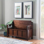 Banc de rangement capitonné avec espace de rangement intérieur dissimulé