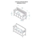 Banc de rangement capitonné avec espace de rangement intérieur dissimulé