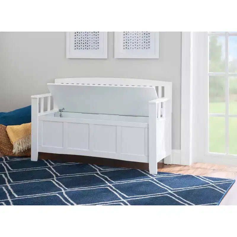 Banc de rangement capitonné avec espace de rangement intérieur dissimulé