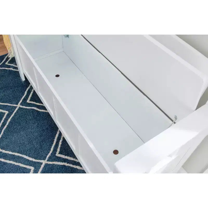 Banc de rangement capitonné avec espace de rangement intérieur dissimulé