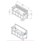 Banc de rangement capitonné avec espace de rangement intérieur dissimulé