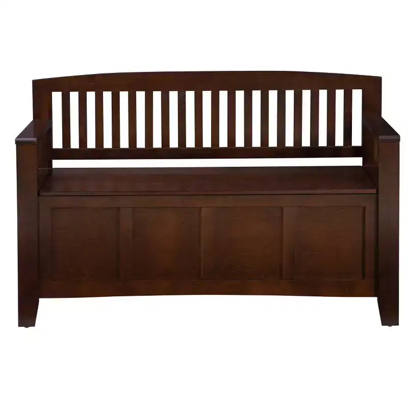 Banc de rangement capitonné avec espace de rangement intérieur dissimulé