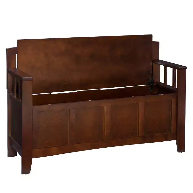Banc de rangement capitonné avec espace de rangement intérieur dissimulé