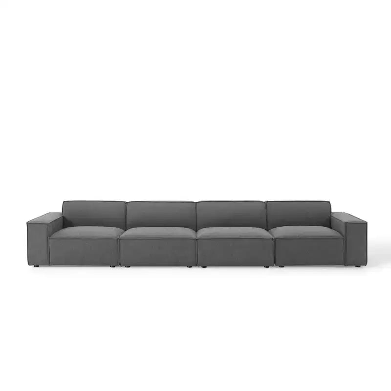 Canapé d'angle 4 places avec pouf