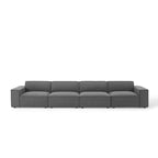 Canapé d'angle 4 places avec pouf