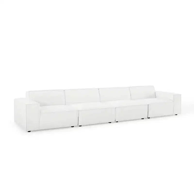Canapé d'angle 4 places avec pouf