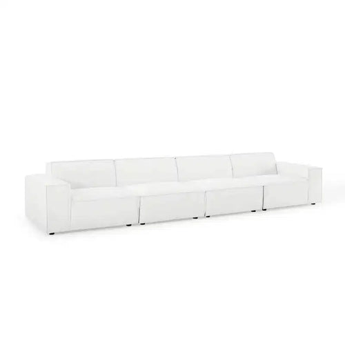 Canapé d'angle 4 places avec pouf