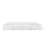 Canapé d'angle 4 places avec pouf