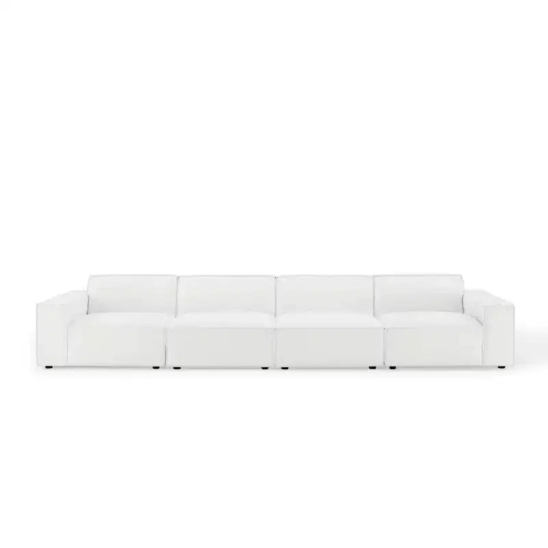 Canapé d'angle 4 places avec pouf